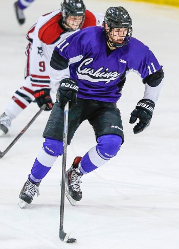 Cushing junior F David Cotton, with 1:18 on the clock and the goalie pulled, scored the game-tying goal vs. Tabor on Wed. Feb. 11