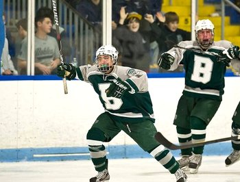 (L-R) Brendan McGovern, who scored the game-winner, and Brian Gerstenfeld.