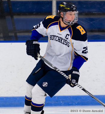 6'6" Hotchkiss Sr. D Wiley Sherman, a Harvard recruit and Boston Bruins 5th round pick