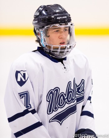 Nobles Jr. F Mike Fahie takes a breather.