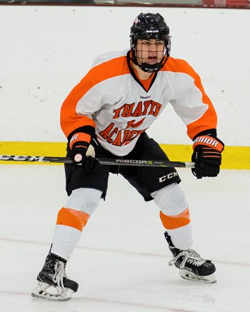 Senior Evan Googins scored 2 goals in Thayer's 6-3 win at Milton Fri. Feb. 16th.