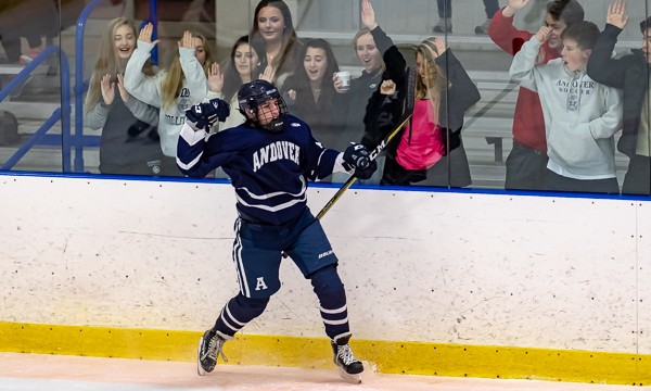 Andover PG Mac Carso notched a hat trick in Andover's 4-2 home win over Thayer Academy Wednesday.