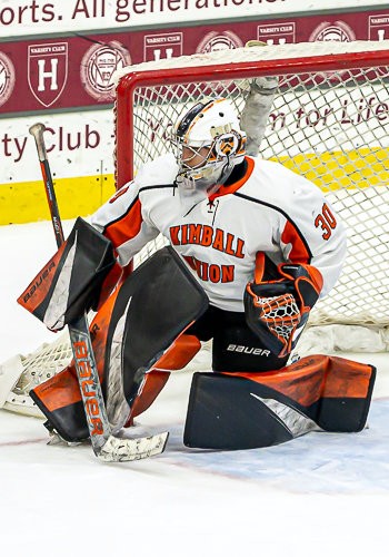 KUA junior goaltender Blake McMeniman stopped 31 shots in the Wildcats' 4-1 win over Cushing in the Elite 8 Championship game Sun. March 3 at Harvard 